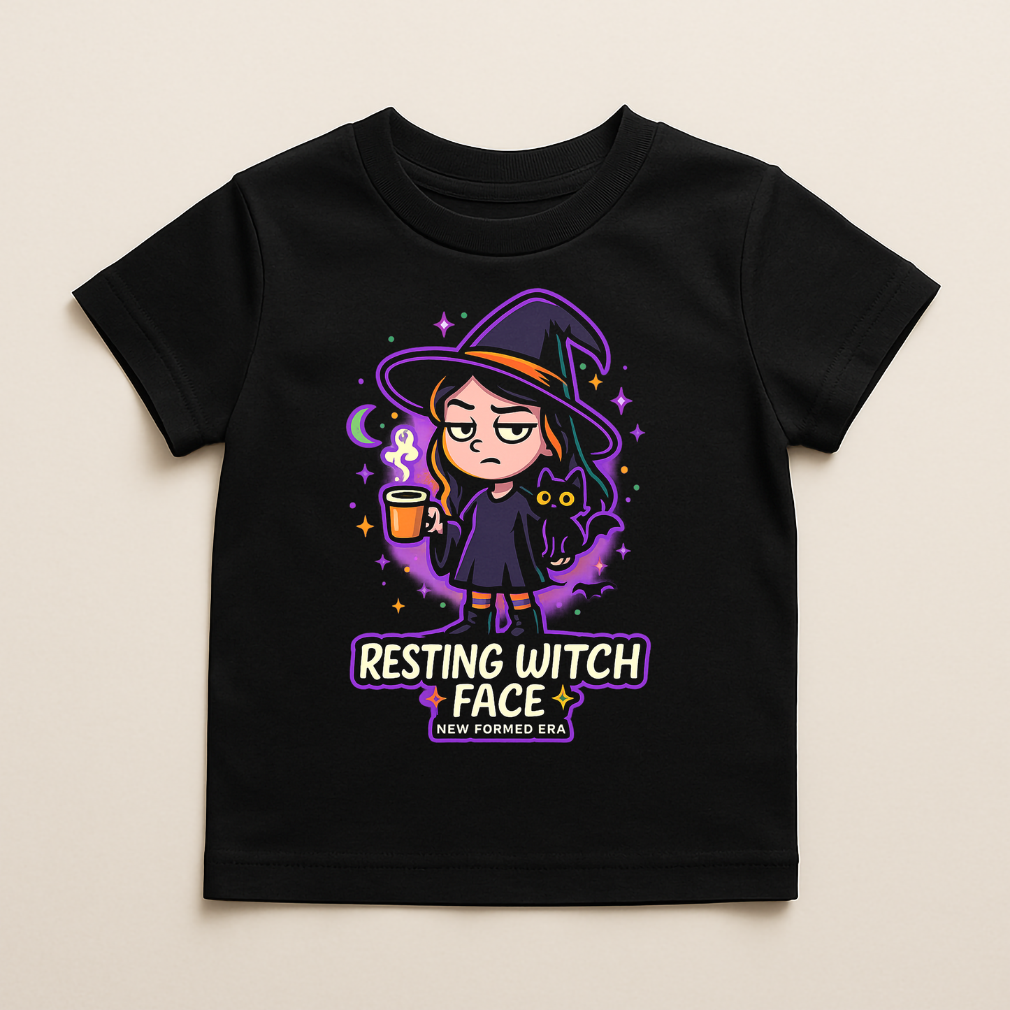 Resting Witch Face Kids Halloween T-Shirt by New Formed Era | Funny Witch Graphic Tee