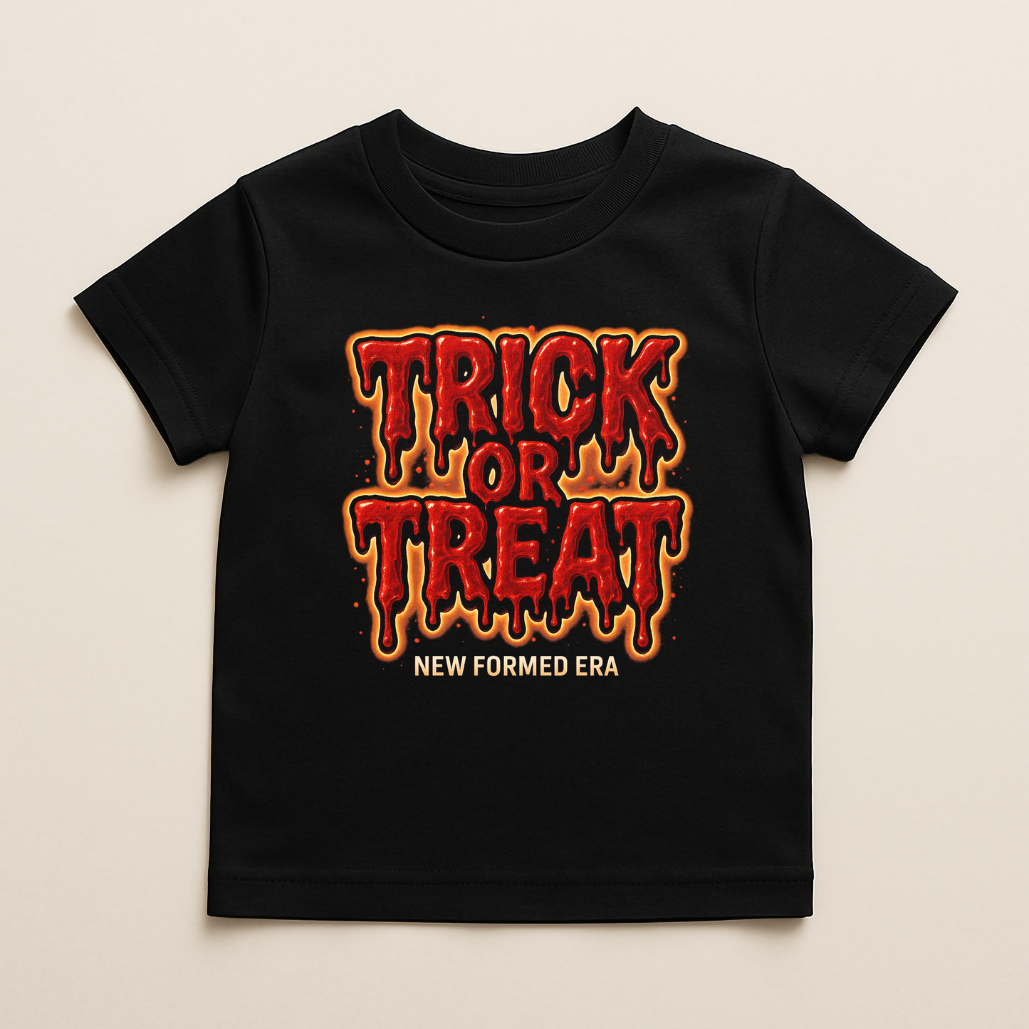 Trick or Treat Kids Halloween T-Shirt by New Formed Era | Minimalist Text Graphic Tee