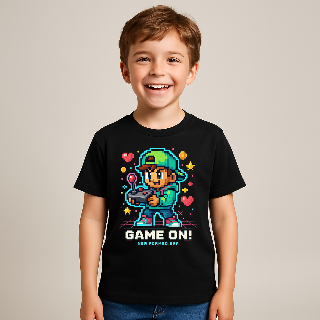 “Game On!” – Pixel Arcade Toddler Graphic T-Shirt | Playtime Collection by New Formed Era