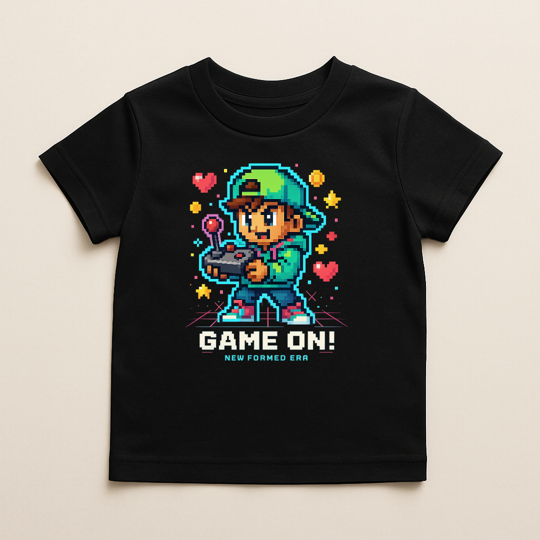 “Game On!” – Pixel Arcade Toddler Graphic T-Shirt | Playtime Collection by New Formed Era