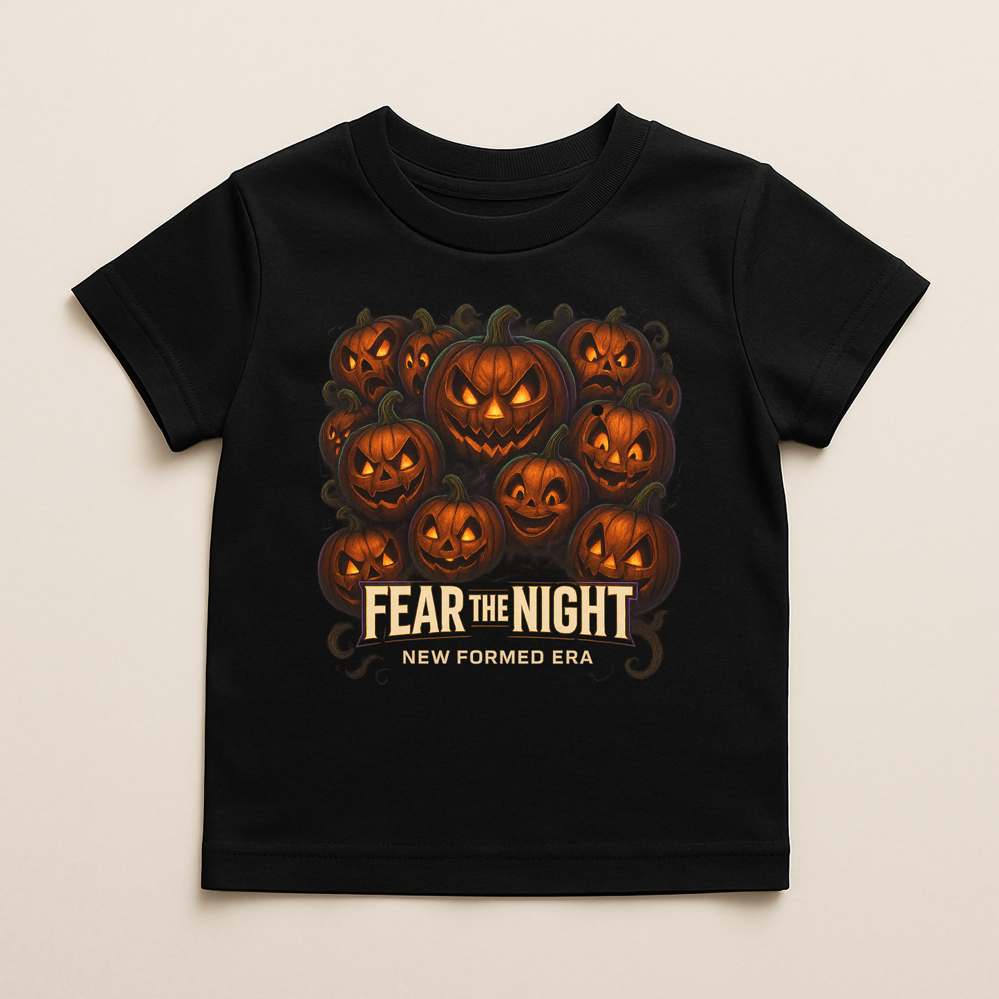 Fear the Night Kids Halloween T-Shirt by New Formed Era | Pumpkin Graphic Spooky Tee