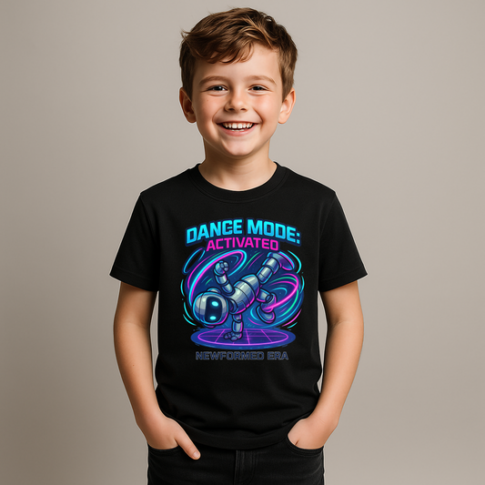 “Dance Mode: Activated” – Neon Robot Toddler Graphic T-Shirt | Playtime Collection by New Formed Era
