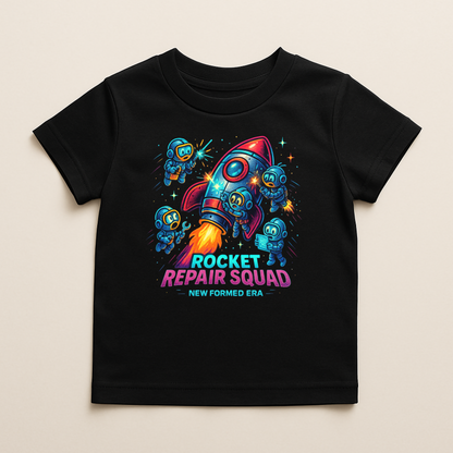 Rocket Repair Squad Kids T-Shirt by New Formed Era | Space Adventure Astronaut Graphic Tee