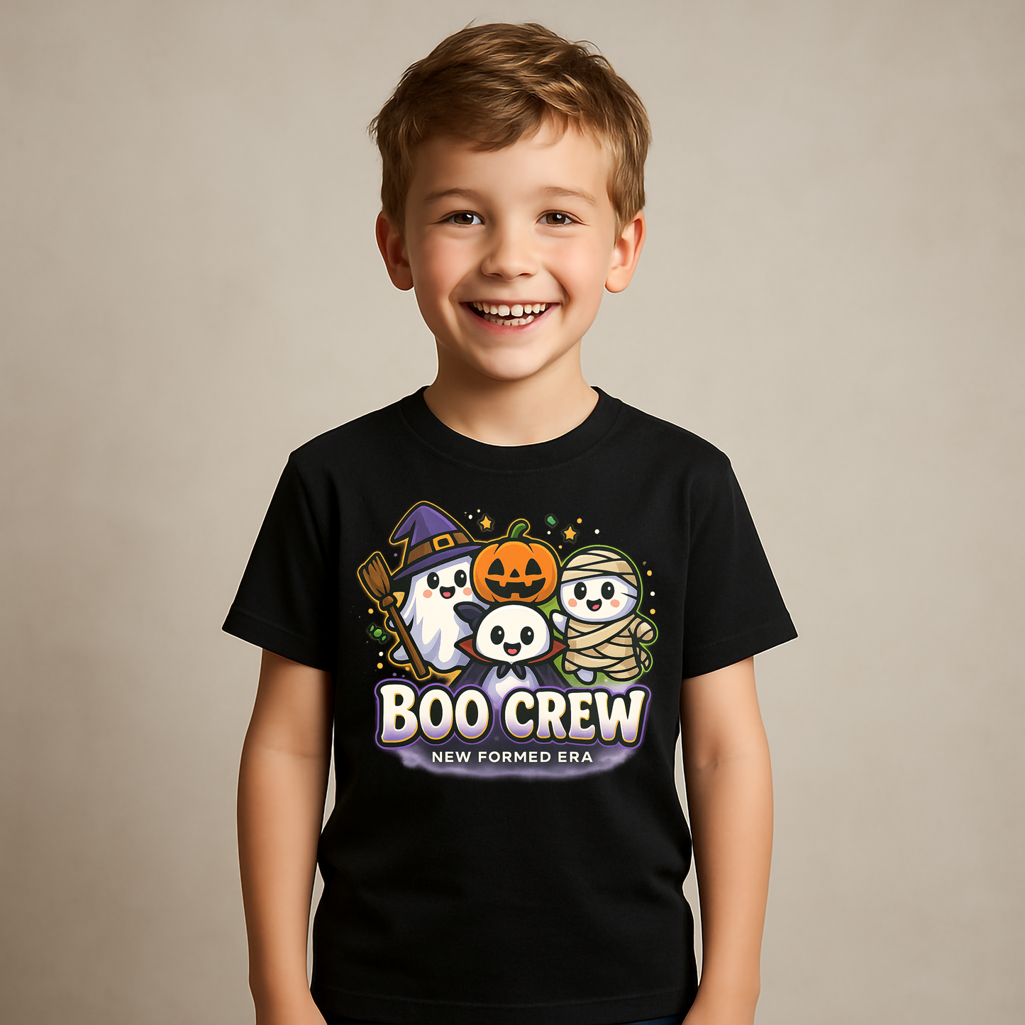 Boo Crew Kids Halloween T-Shirt by New Formed Era | Cute Ghost Spooky Graphic Tee