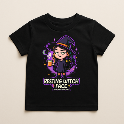Resting Witch Face Kids Halloween T-Shirt by New Formed Era | Funny Witch Graphic Tee