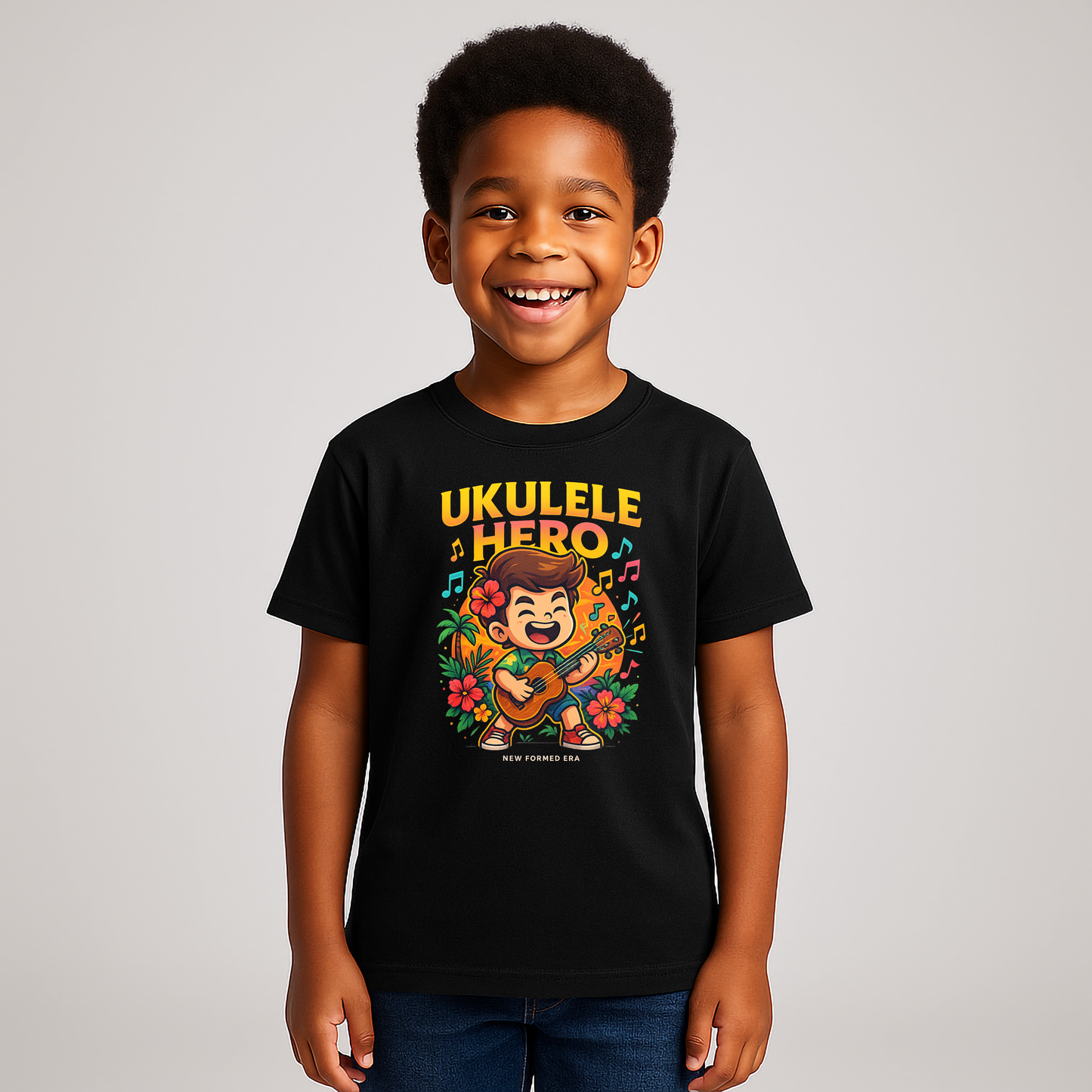 “Ukulele Hero” – Music Star Toddler Graphic T-Shirt | Playtime Collection by New Formed Era