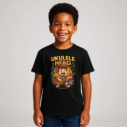 “Ukulele Hero” – Music Star Toddler Graphic T-Shirt | Playtime Collection by New Formed Era