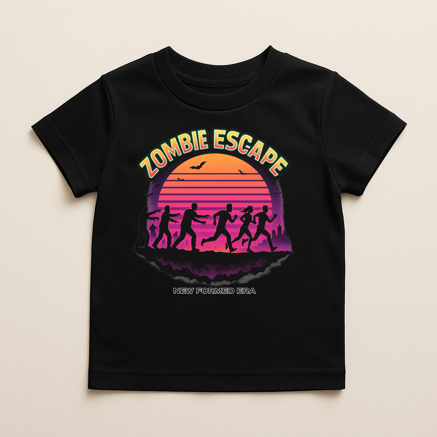 Zombie Scape Kids Halloween T-Shirt by New Formed Era | Spooky Undead Graphic Tee