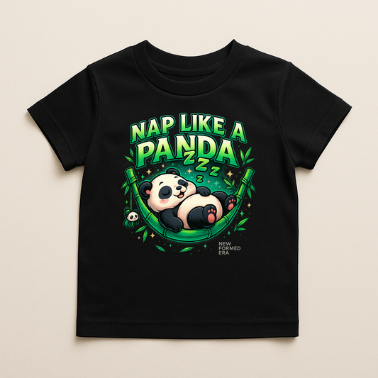 “Nap Like a Panda” – Cozy Panda Toddler Graphic T-Shirt | Playtime Collection by New Formed Era