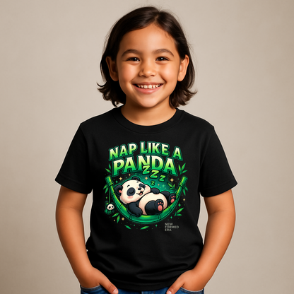 “Nap Like a Panda” – Cozy Panda Toddler Graphic T-Shirt | Playtime Collection by New Formed Era