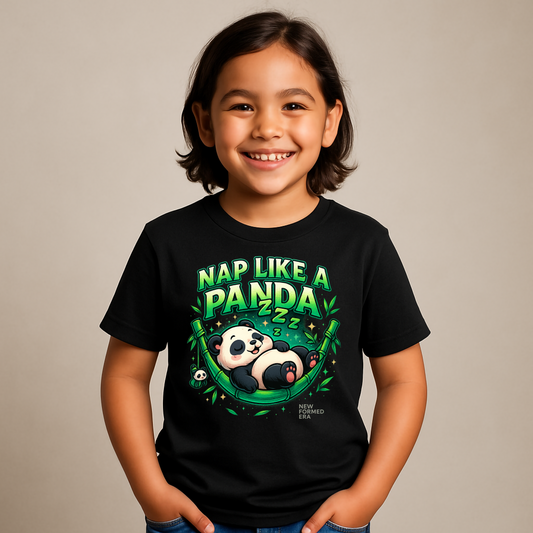 “Nap Like a Panda” – Cozy Panda Toddler Graphic T-Shirt | Playtime Collection by New Formed Era