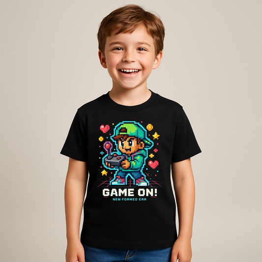 “Game On!” – Pixel Arcade Toddler Graphic T-Shirt | Playtime Collection by New Formed Era