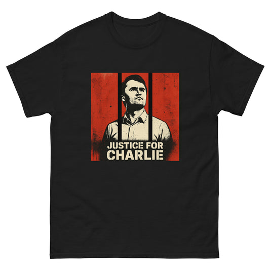 Justice for Charlie Kirk graphic T-shirt by New Formed Era