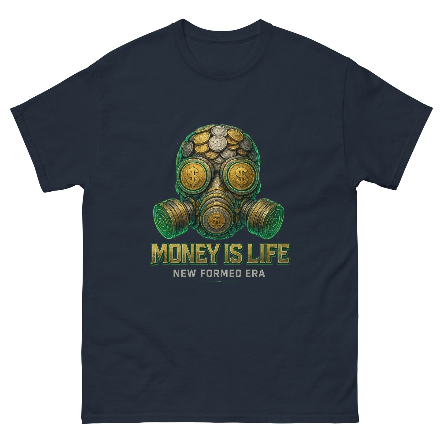 Gas Mask for Money streetwear graphic t-shirt – bold hustle design