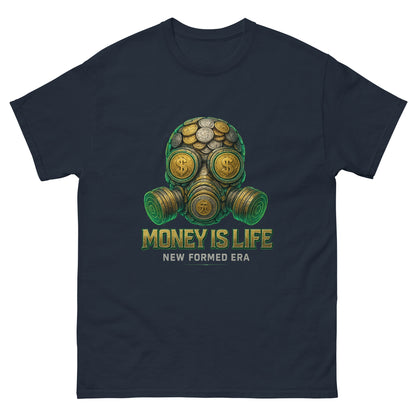 Gas Mask for Money streetwear graphic t-shirt – bold hustle design